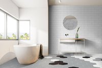 HEXLEY GRAPHITE 9 X 10.5 MATTE HEXAGON TILE.            14pcs/box.    840pcs/crate    6.88sqft/box