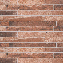 BRICKSTONE RED 2 X 18 MATTE PORCELAIN TILE  32pcs/box.   2112pcs/crate.   8sqft/box