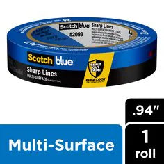 3M 2090-36NC 1.41" x 60yd (36mm) Blue Multi Surface Masking Tape