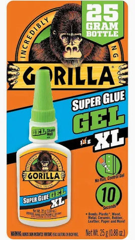 Gorilla Super Glue Gel XL, Clear Glue, 25 Gram
