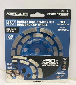 HERCULES 4-1/2 in. Double-Row Segmented Diamond Cup Wheel