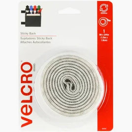 Velcro 3/4" x 5' White Adhesive Tape For Smooth Surfaces