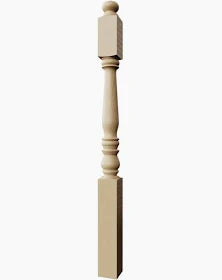 2nd Floor Newel, 3 inches x 60 inches, White Oak.
